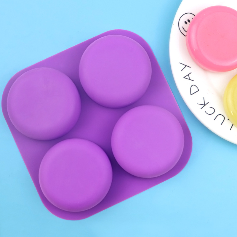 Soap Making Process - แม่พิมพ์ซิลิโคนทรงกลม 4 ช่อง สำหรับขายส่ง - เหมาะสำหรับทำขนมหวาน