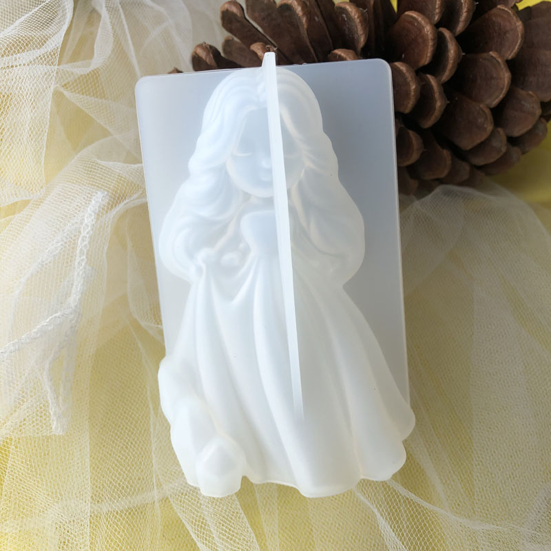 Soap Making Workshop - 3D น่ารักเจ้าหญิงซิลิโคนเทียนแม่พิมพ์ Angel สาวสบู่เรซิ่นพลาสเตอร์ทําแม่พิมพ์ DIY มนุษย์ช็อกโกแลตเบเกอรี่เครื่องมือตกแต่งบ้านของขวัญ