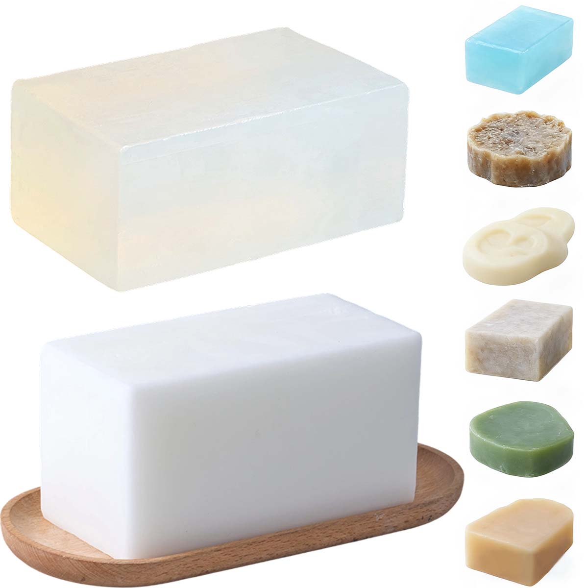 Soap Making Ingredients - เบสสบู่ใสสีขาว 1000 กรัม สำหรับทำสบู่แฮนด์เมด อโรมาเธอราพี วัตถุดิบกลีเซอรีนสำหรับทำสบู่อาบน้ำ