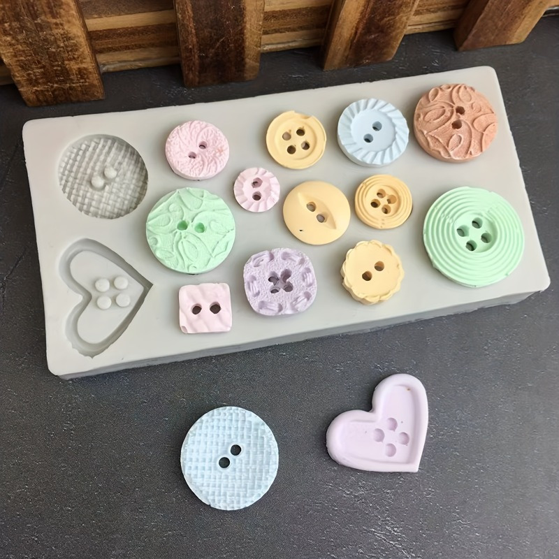 Soap Making Workshop - แม่พิมพ์ซิลิโคนรูปทรงกระดุม แม่พิมพ์ซิลิโคนสำหรับทำสบู่และเทียน อุปกรณ์ตกแต่ง