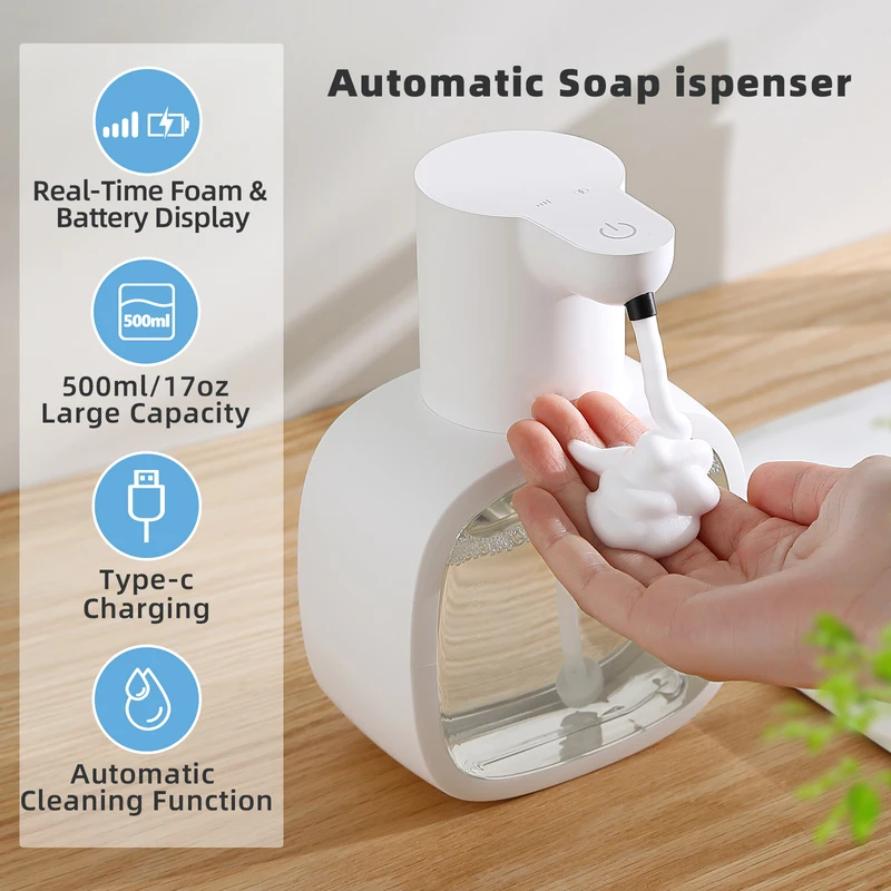Soap Making Machine - เครื่องจ่ายสบู่โฟมอัตโนมัติแบบติดผนัง รุ่นใหม่ ขนาด 500 มล. แบบเติมได้