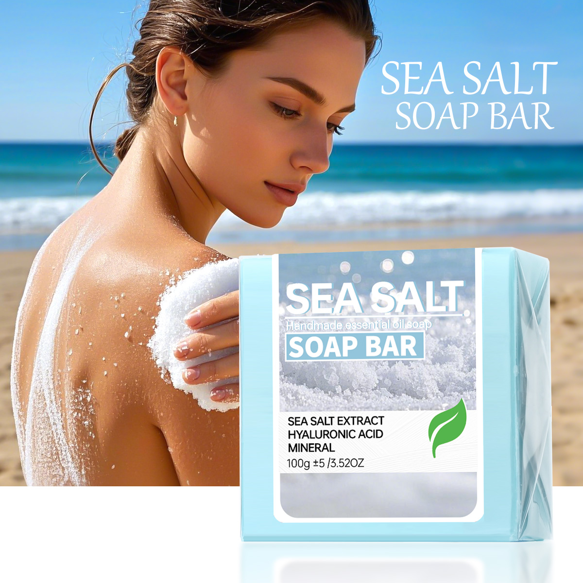 Soap Making Fragrance Oil - สบู่น้ำมันหอมระเหยทำมือจากเกลือทะเล, สบู่ทำความสะอาดผิวและเพิ่มความชุ่มชื้นด้วยกรดไฮยาลูโรนิก, สบู่ทำความสะอาดและอาบน้ำแบบทำความสะอาดล้ำลึก