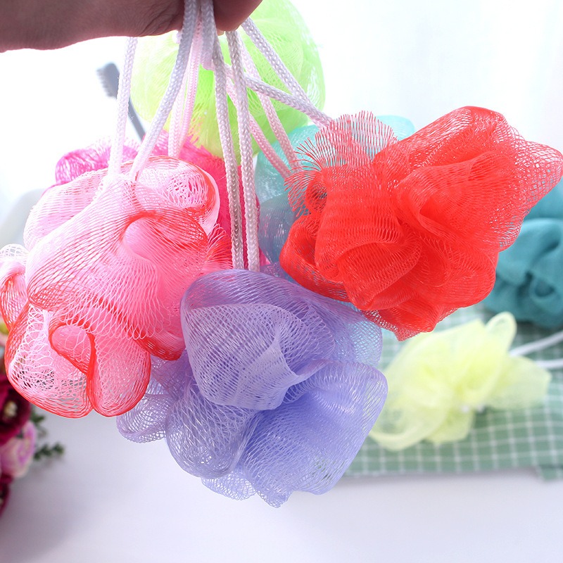 Soap Making Supplies Wholesale - ฟองน้ำอาบน้ำแบบตาข่าย 10 ชิ้น สีสุ่ม สำหรับขัดผิว ล้างตัว